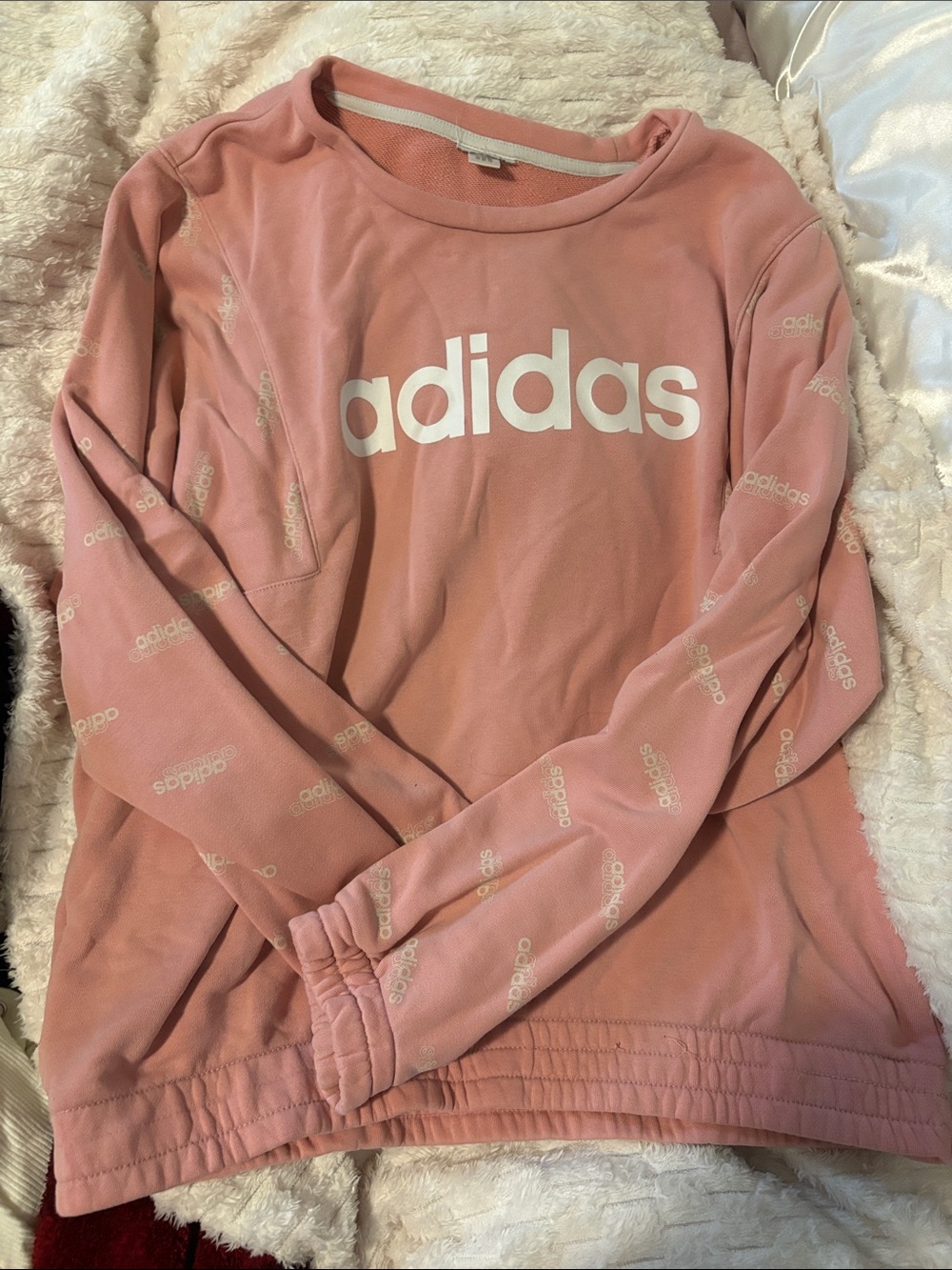 Adidas women’s crewneck sweatshirt in coral pink